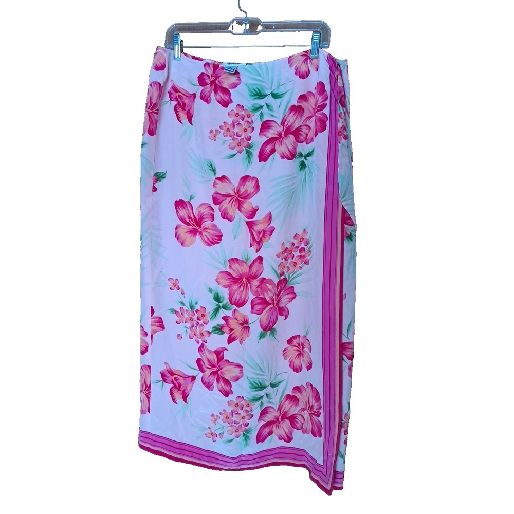 Talbots Women's Floral Silk Maxi Wrap Skirt  Size 16